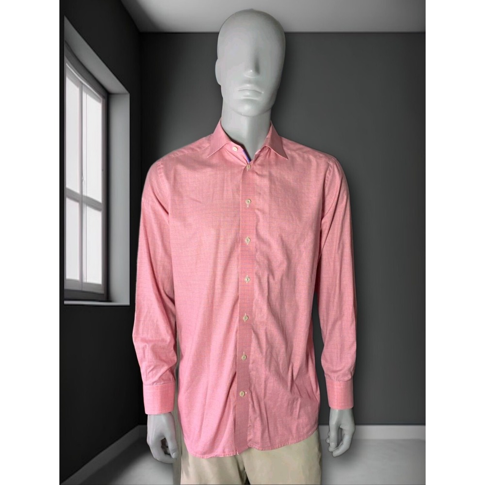 Eton Contemporary Shirt Men's Size 16 41 Large Red Check Business‎ Formal